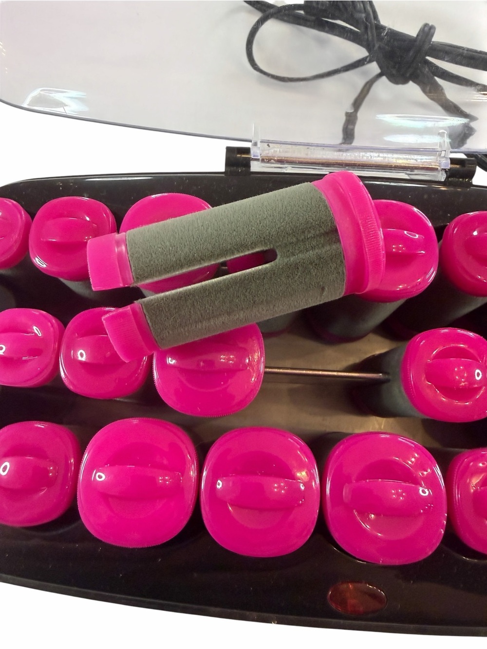 Electric Heated Hair Rollers Set - Hot Pink - Picture 3 of 5